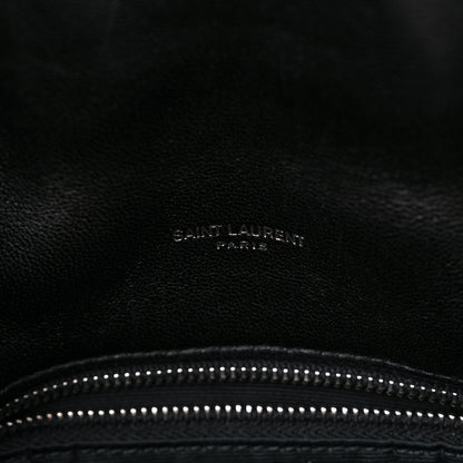 Saint Laurent Lambskin Quilted Toy Loulou Puffer Monogram Chain Satchel Black 7 of 10