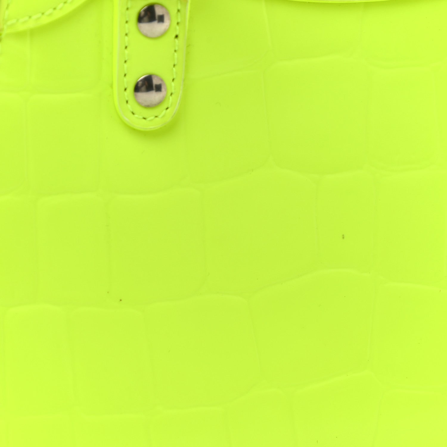 Balenciaga Semi Shiny Calfskin Crocodile Embossed Neo Classic Silver Hardware Mini City Fluo Yellow 16 of 18