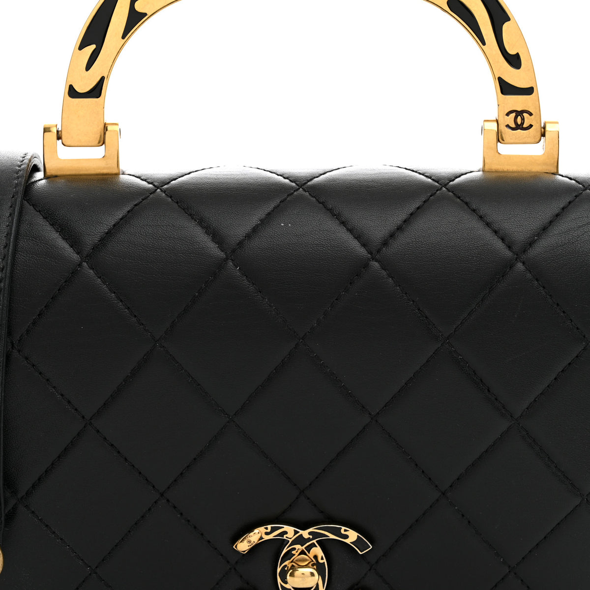 Chanel Lambskin Quilted Mini Art Nouvelle Flap Bag Black 8 of 12