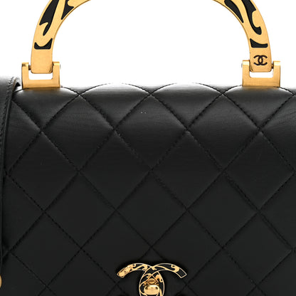 Chanel Lambskin Quilted Mini Art Nouvelle Flap Bag Black 8 of 12
