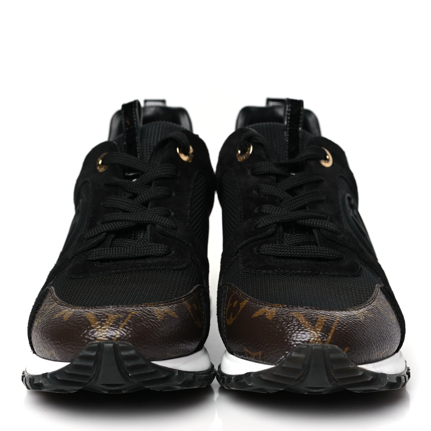 Suede Monogram Run Away Sneakers 39 Black