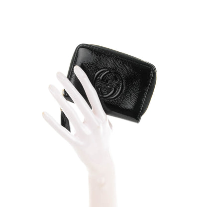 Gucci Patent Soho Compact Disco Zip Around Wallet Black 2 of 7