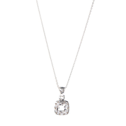 John Hardy Sterling Silver White Topaz Kali Square Pendant Necklace 1 of 6