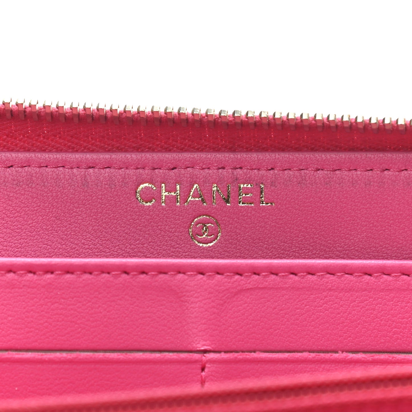 Lambskin Quilted Large Gusset Zip Around Wallet Pink