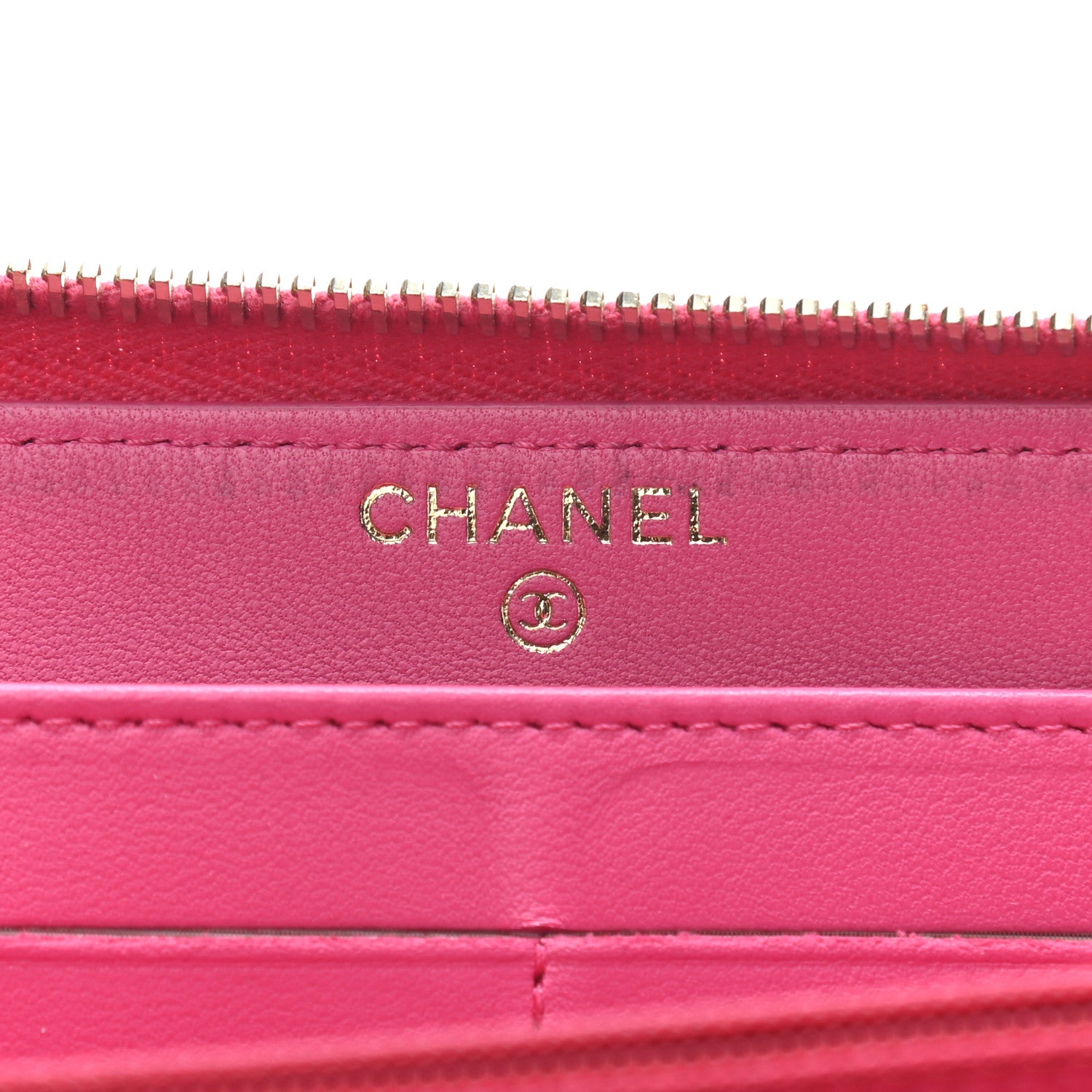 Chanel Lambskin Quilted Large Gusset Zip Around Wallet Pink 6 of 10
