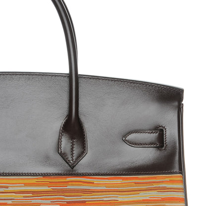Hermes Box Vibrato Birkin 35 Chocolate 10 of 24