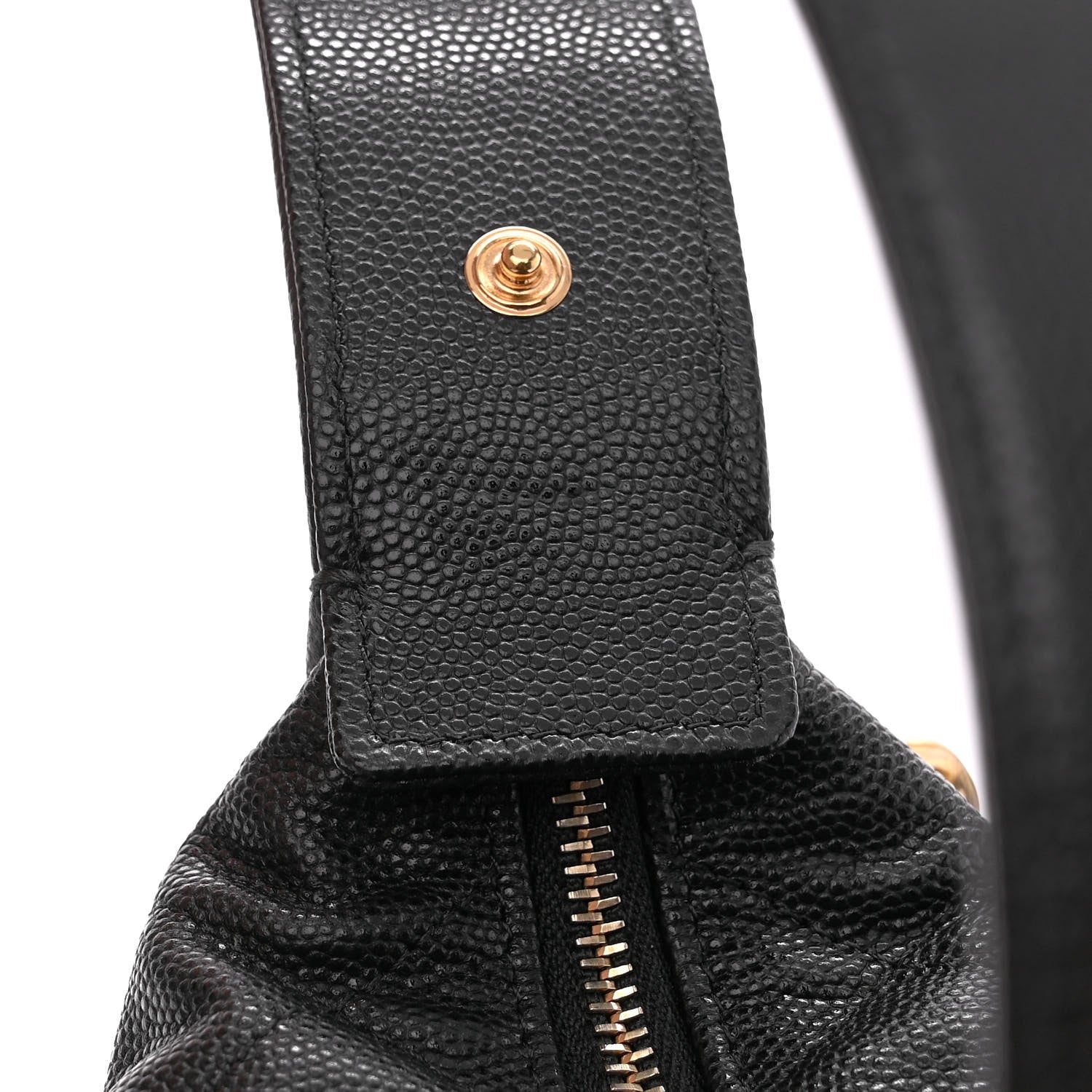 Chanel Shiny Caviar Quilted Bow Pouch Hobo Black 12 of 13