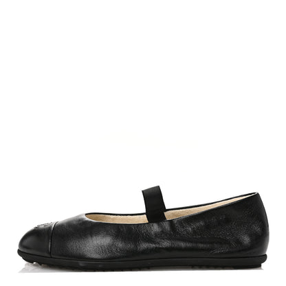 Chanel Lambskin Cap Toe CC Mary Jane Flats 40 Black 1 of 10