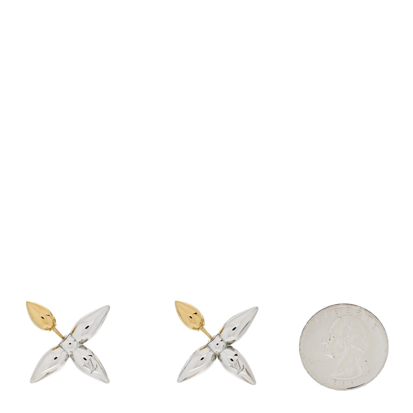 Metal Louisette Earrings Silver Gold