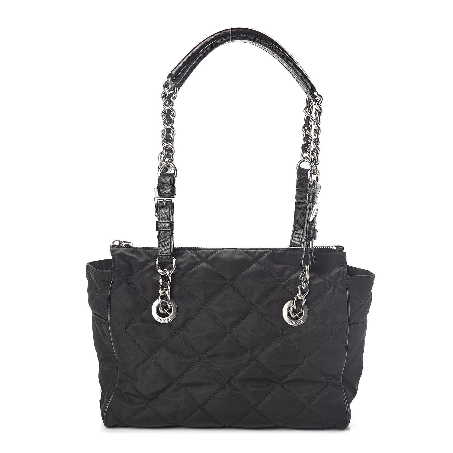 Prada Nylon Tessuto Impuntu Quilted Shoulder Bag Black 1 of 9