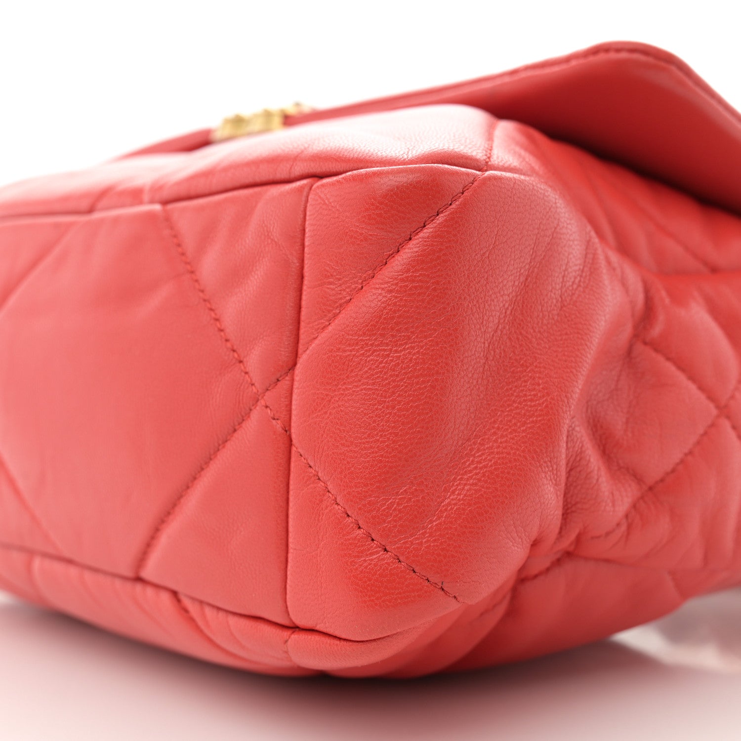 Chanel Goatskin Quilted Large Chanel 19 Flap Red 10 of 16