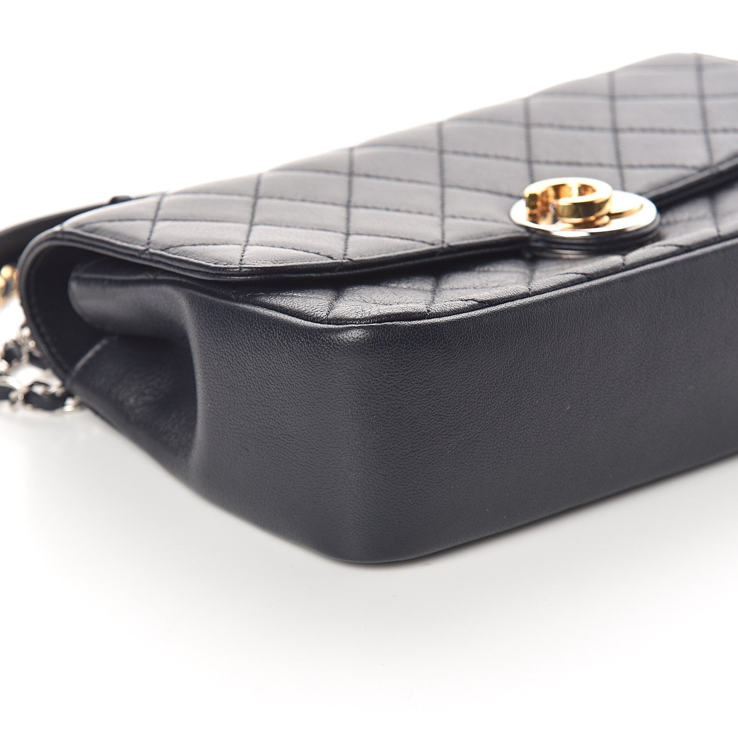 Chanel Calfskin Quilted Mini Rectangular Flap Dark Blue 7 of 8