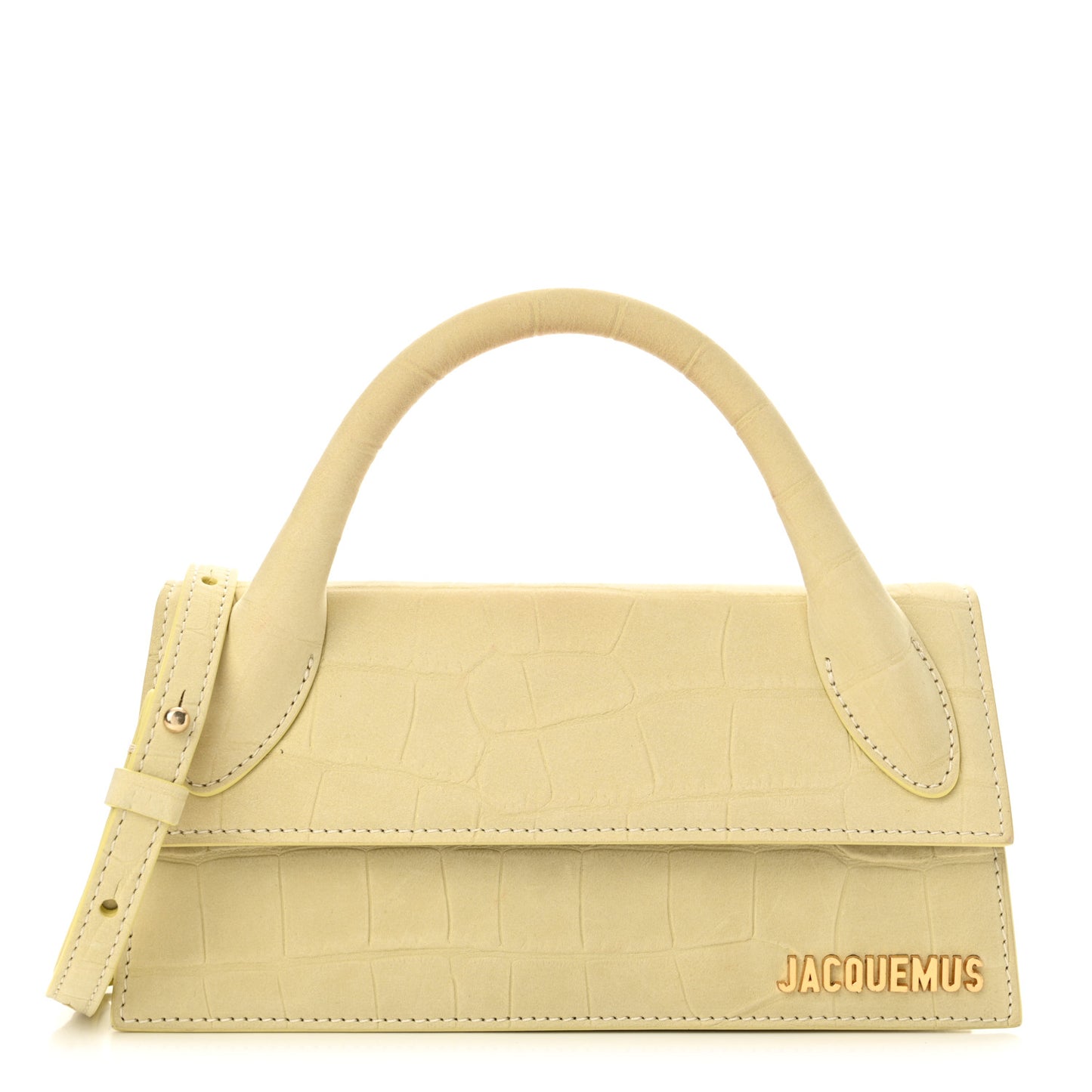 Nubuck Crocodile Embossed Le Chiquito Long Pale Yellow
