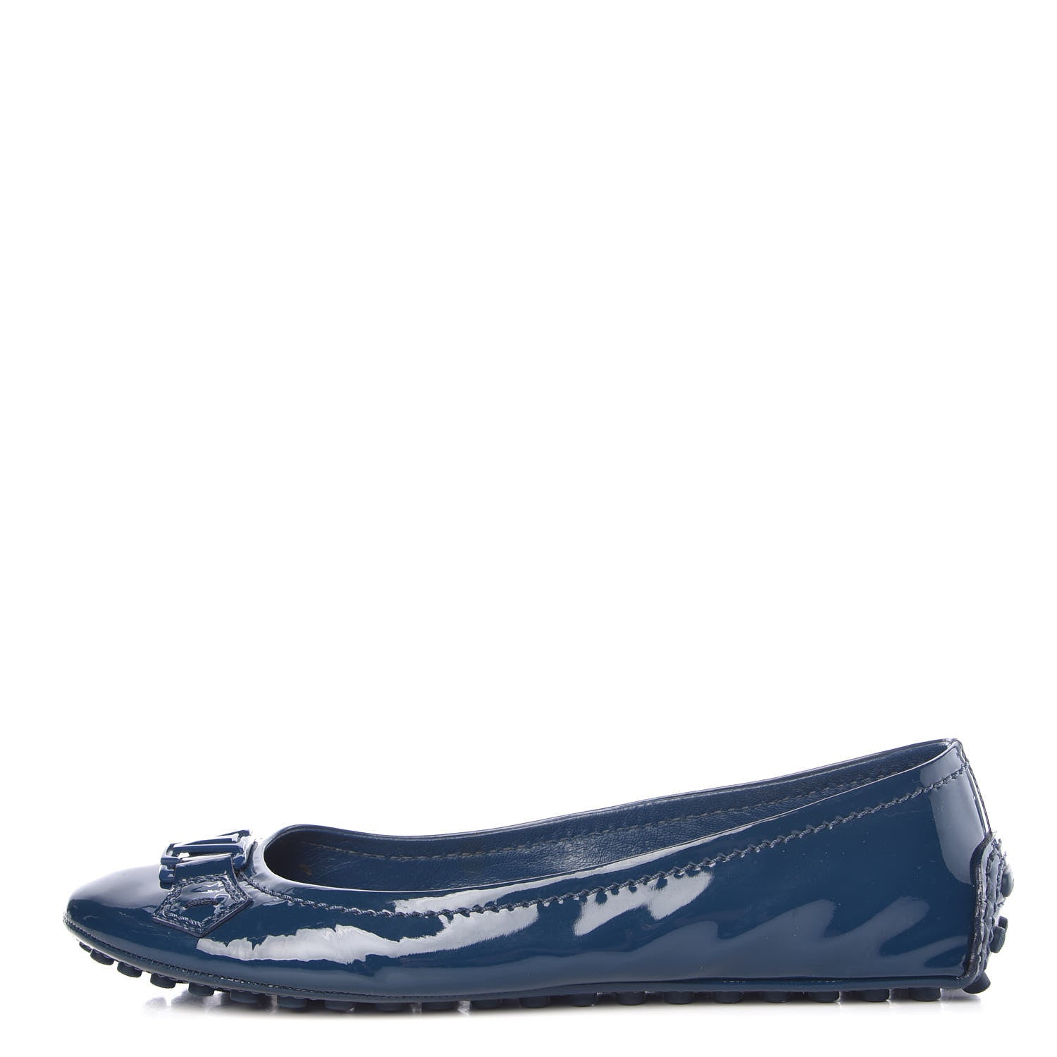 Louis Vuitton Patent Calfskin Oxford Ballerina Flats 37 Blue 1 of 13