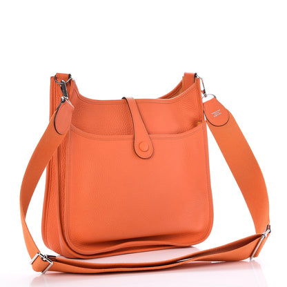 Hermes Taurillon Clemence Evelyne III PM Orange 3 of 7