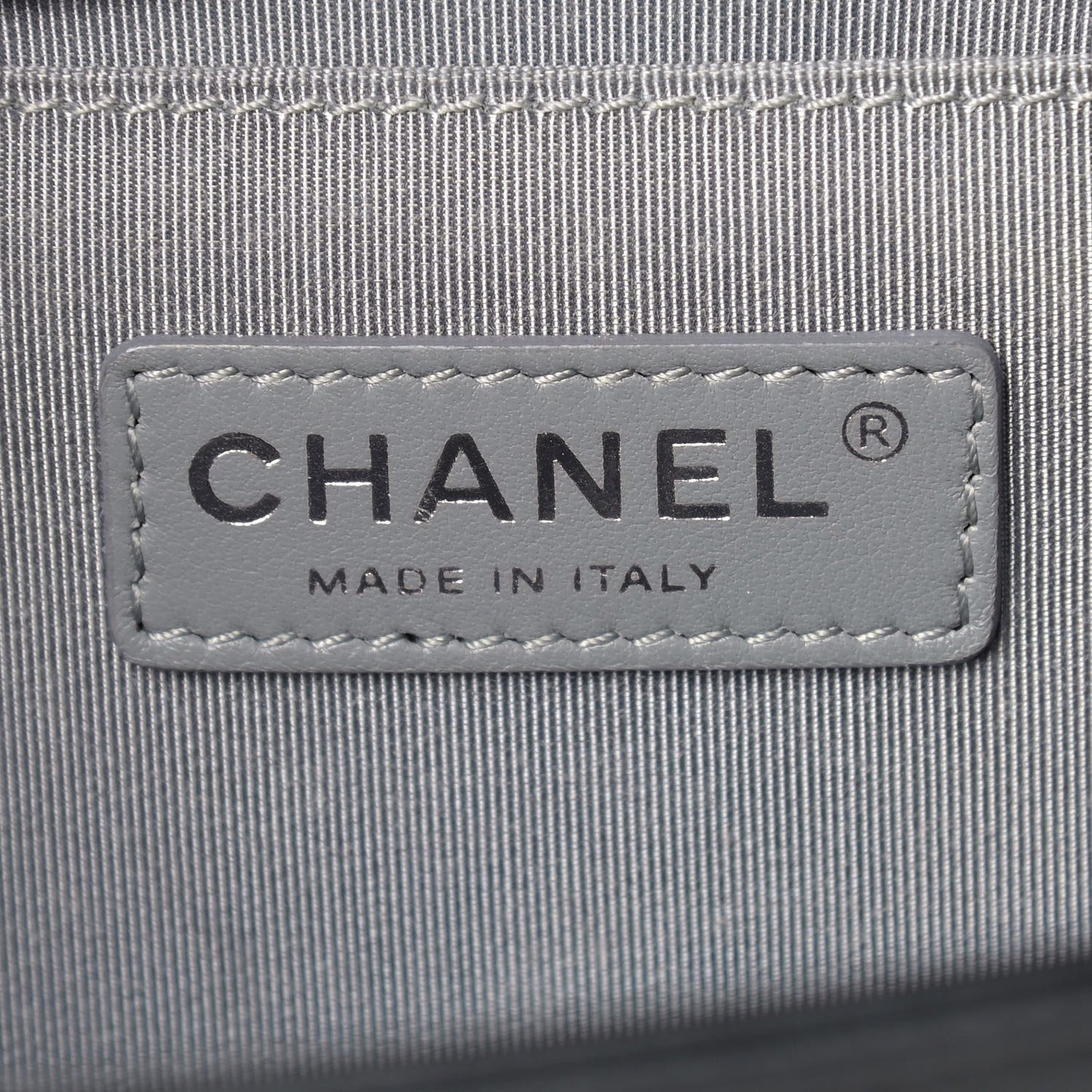 Lambskin Chevron Quilted Medium Boy Flap Dark Grey