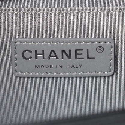 Chanel Lambskin Chevron Quilted Medium Boy Flap Dark Grey 5 of 8