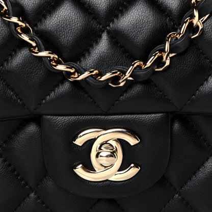Chanel Lambskin Quilted Mini Rectangular Flap Black 11 of 12