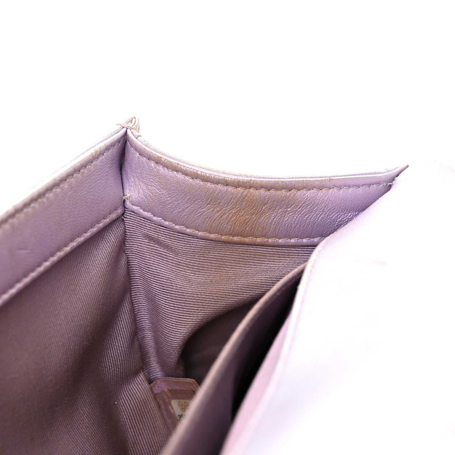 Chanel Metallic Lambskin Chevron Quilted Medium Boy Flap Purple 18 of 33