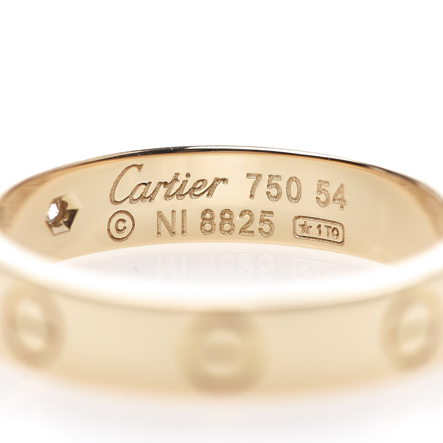 Cartier 18K Yellow Gold Diamond 4mm LOVE Wedding Band Ring 54 6.75 4 of 4