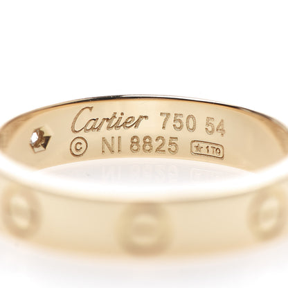 Cartier 18K Yellow Gold Diamond 4mm LOVE Wedding Band Ring 54 6.75 4 of 4