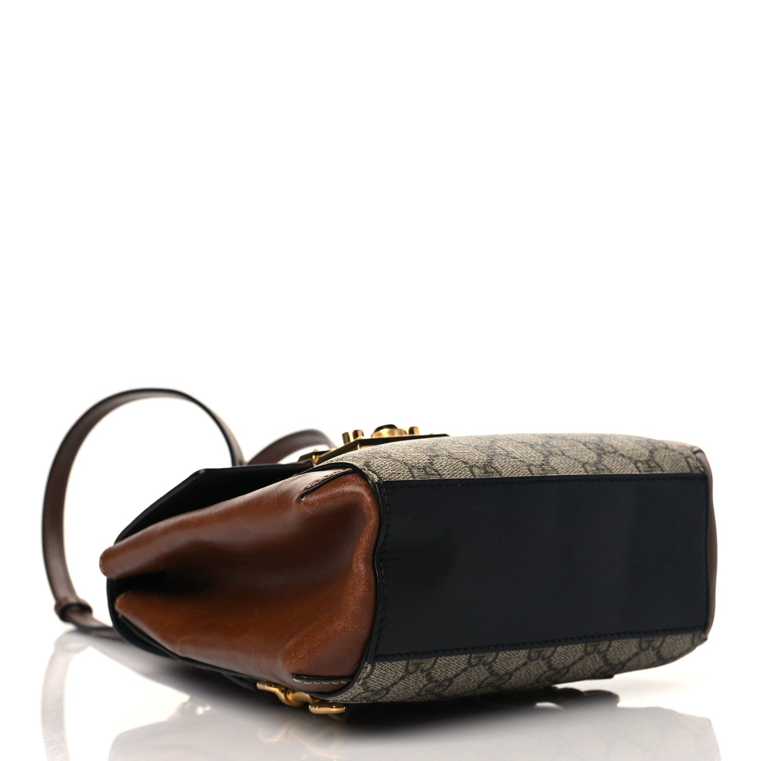Gucci GG Supreme Monogram Calfskin Padlock Backpack Beige Cuir Black 4 of 12