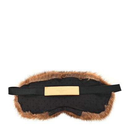 Louis Vuitton Monogram Mink Fur Sleep Mask Brown 2 of 5