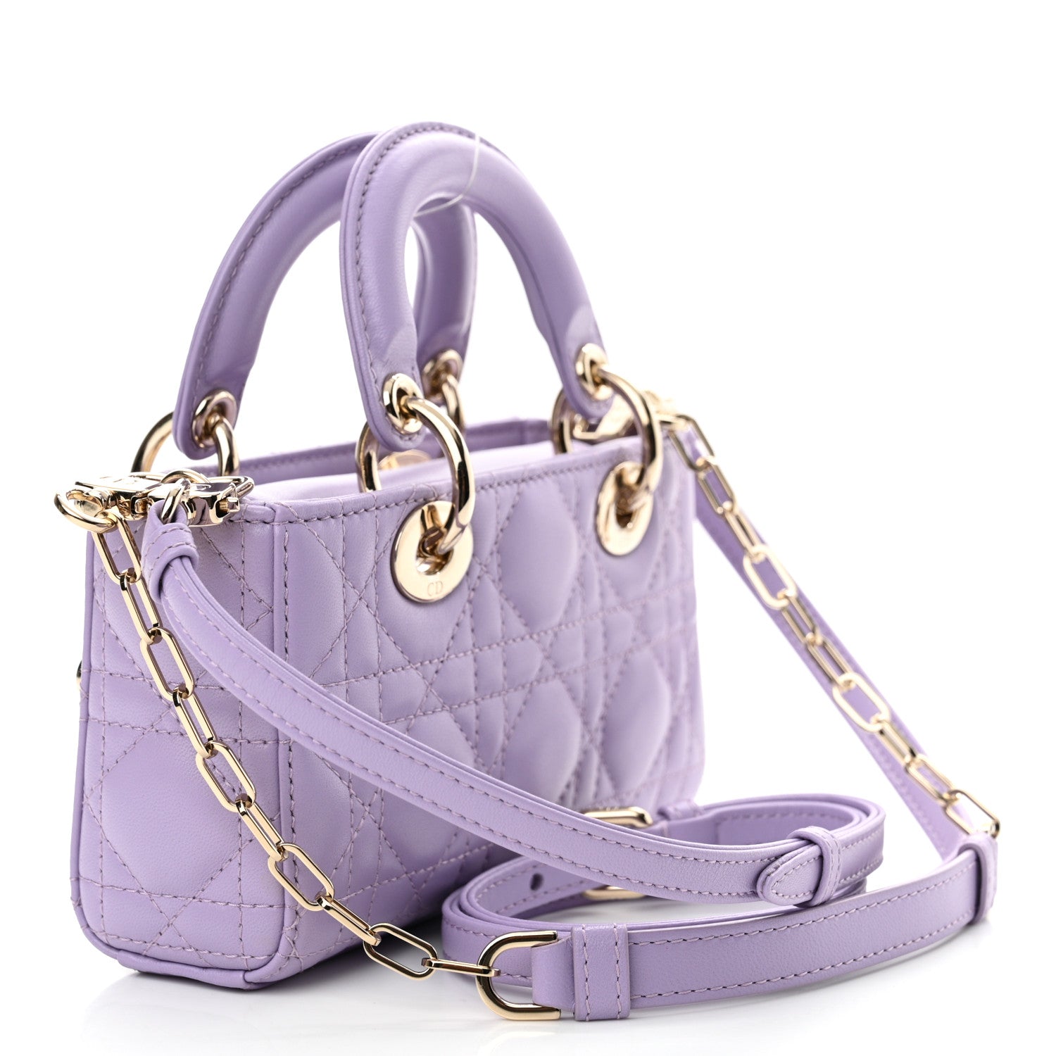Christian Dior Lambskin Cannage Micro Lady D-Joy Light Purple 3 of 12