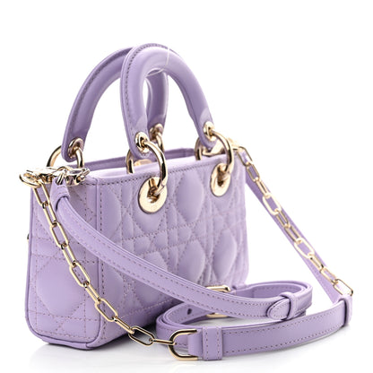 Christian Dior Lambskin Cannage Micro Lady D-Joy Light Purple 3 of 12