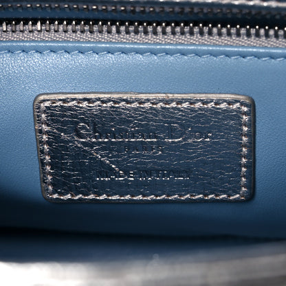Christian Dior Metallic Grained Calfskin Cannage Small Lucky Badges My Lady Dior Silver 5 of 8