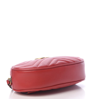 Gucci Calfskin Matelasse GG Marmont Belt Bag 95 38 Hibiscus Red 4 of 11