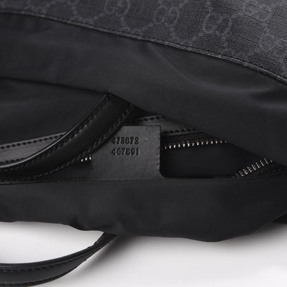 Gucci Soft GG Supreme Monogram Appia Calfskin Web Drawstring Backpack Black 8 of 9