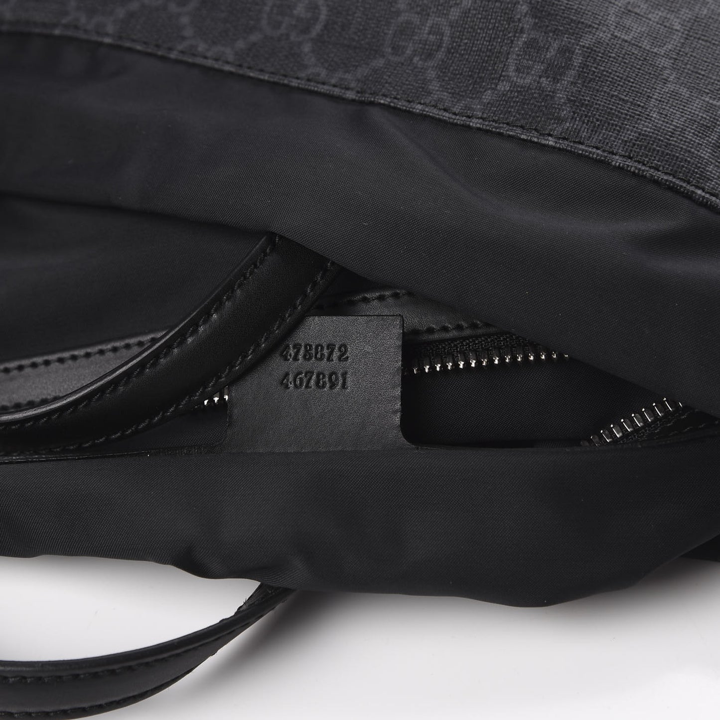 Soft GG Supreme Monogram Appia Calfskin Web Drawstring Backpack Black