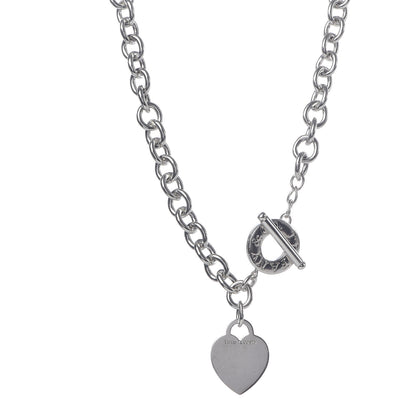 Tiffany Sterling Silver Heart Tag Toggle Necklace 3 of 4