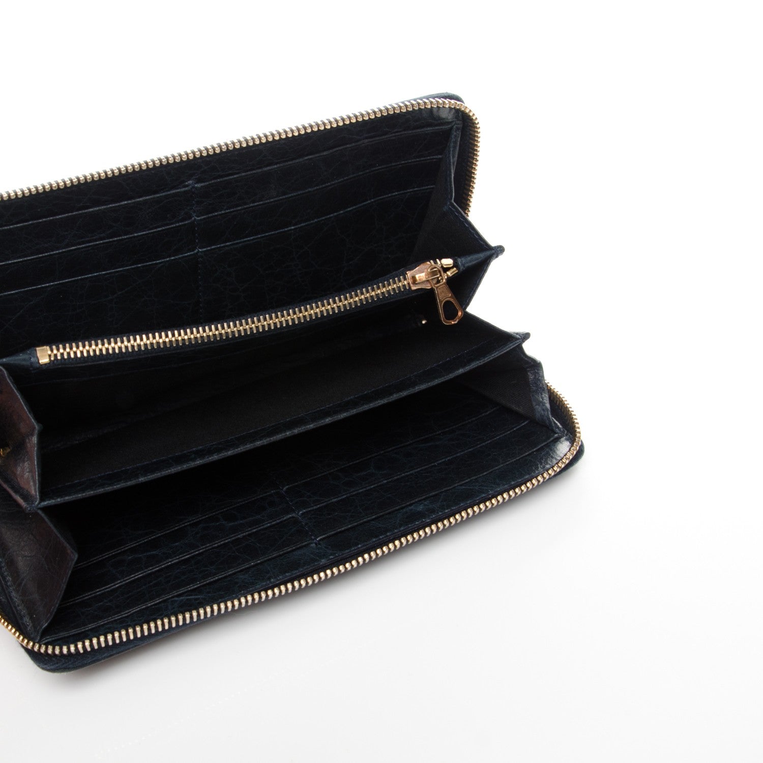 Balenciaga Agneau Giant 12 Rose Gold Hardware Continental Zip Around Wallet Dark Night 5 of 7