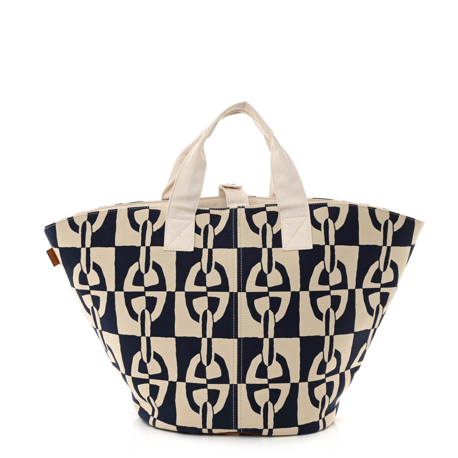 Hermes Canvas Chain De Ancre Beach Tote Navy 2 of 12