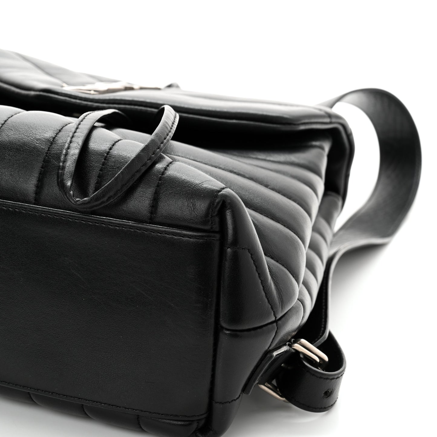 Calfskin Y Quilted Monogram Small Loulou Backpack Black