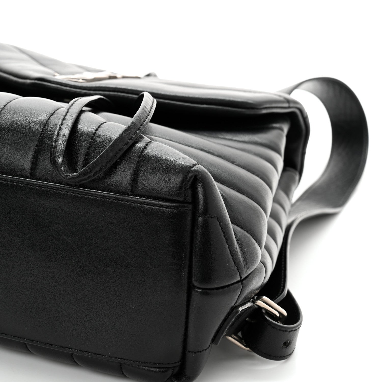 Saint Laurent Calfskin Y Quilted Monogram Small Loulou Backpack Black 11 of 11