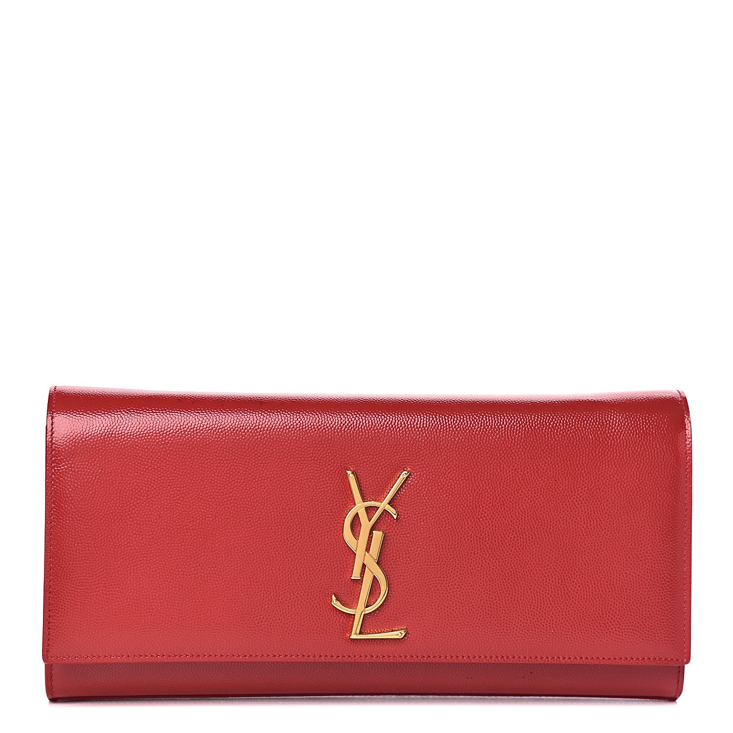 Saint Laurent Grain De Poudre Classic Monogram Cassandre Clutch Rouge Orient 1 of 12
