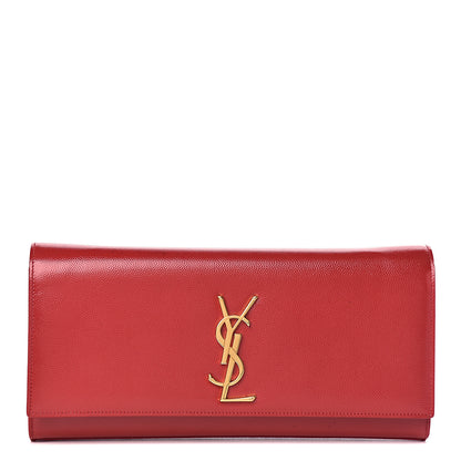 Saint Laurent Grain De Poudre Classic Monogram Cassandre Clutch Rouge Orient 1 of 12
