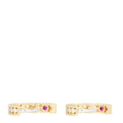 Roberto Coin 18K Yellow Gold Diamond Symphony Braided Huggie Hoop Earrings 3 of 4