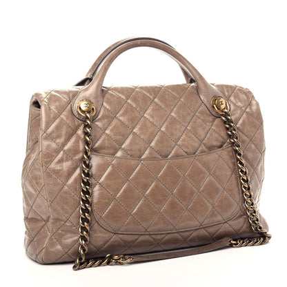 Chanel Glazed Calfskin Large Castle Rock Flap Dark Beige 3 of 10