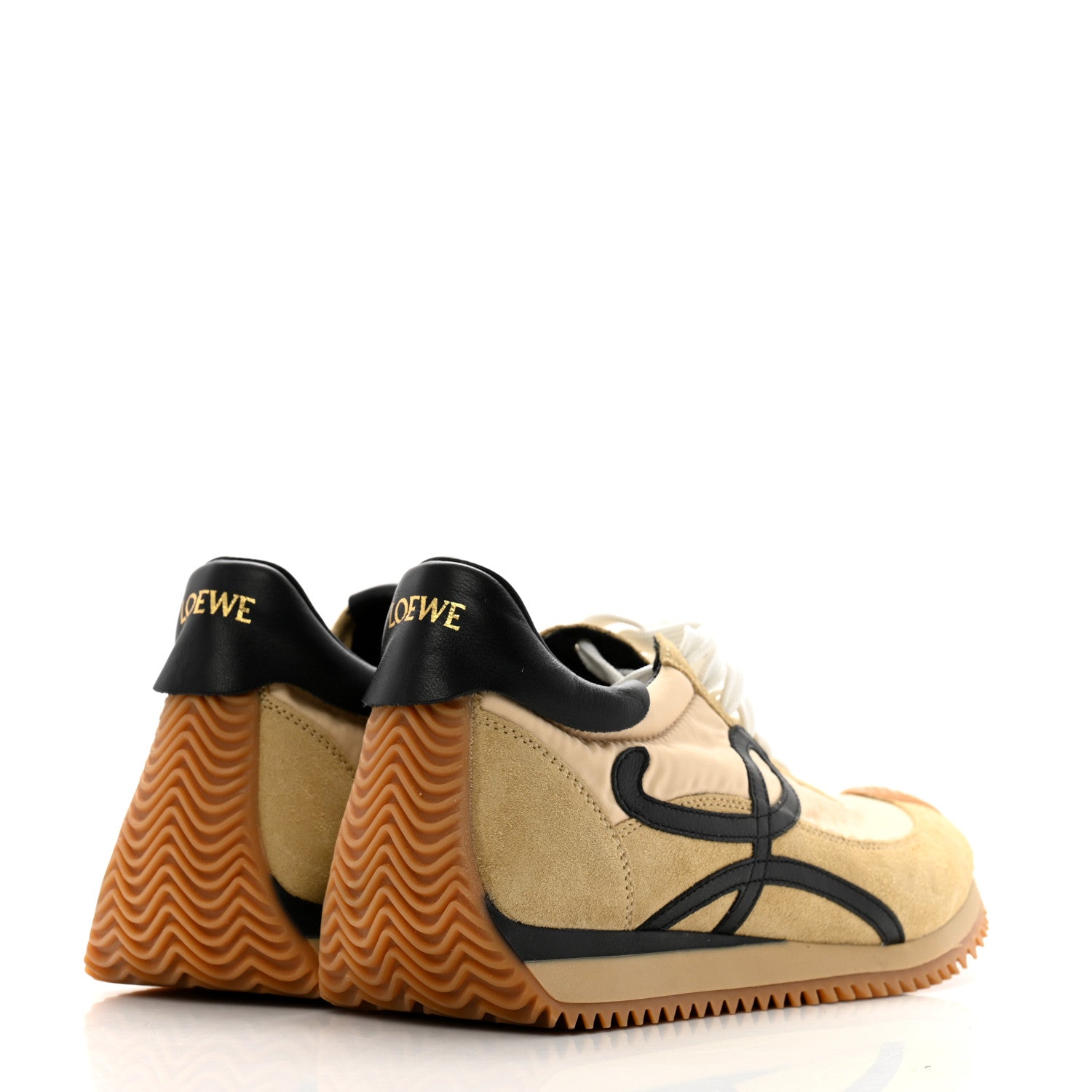 Loewe Nylon Suede Flow Runner Sneakers 40 Gold Black 5 of 12