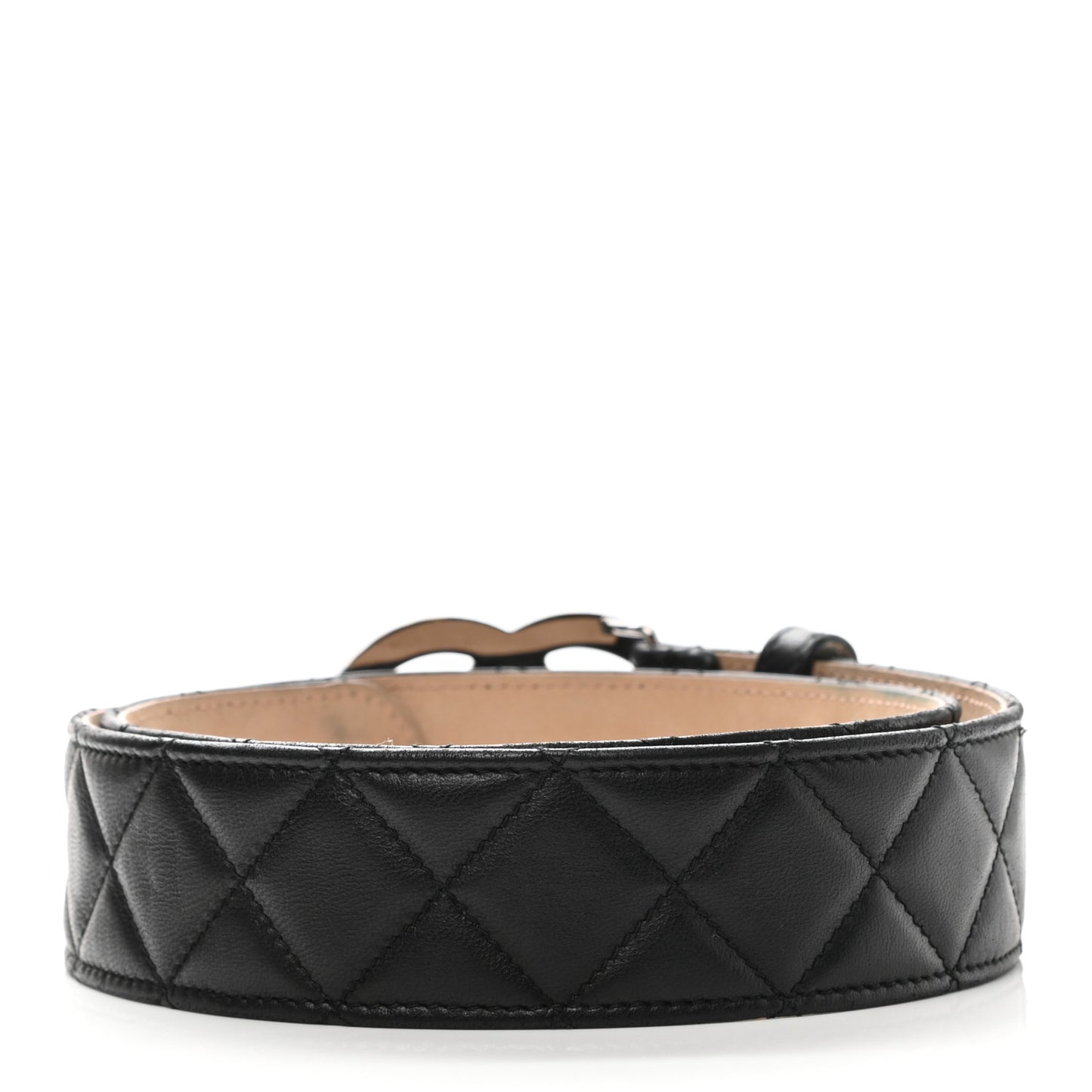 Lambskin Quilted CC Belt 70 28 Black