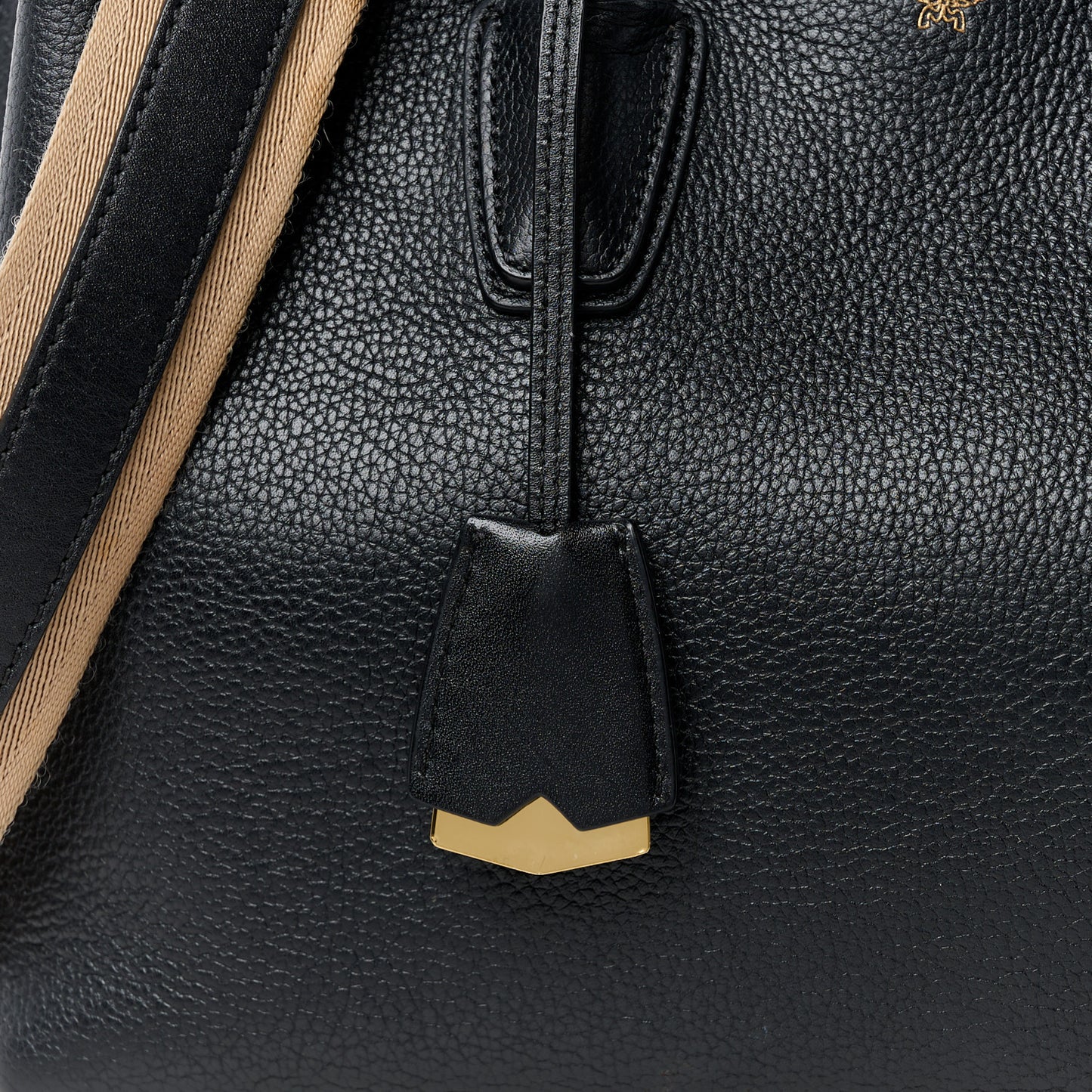 Grained Calfskin Medium Milla Tote Black