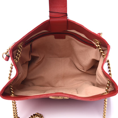 Gucci Calfskin Matelasse Medium GG Marmont Shoulder Tote Bag Hibiscus Red 5 of 11