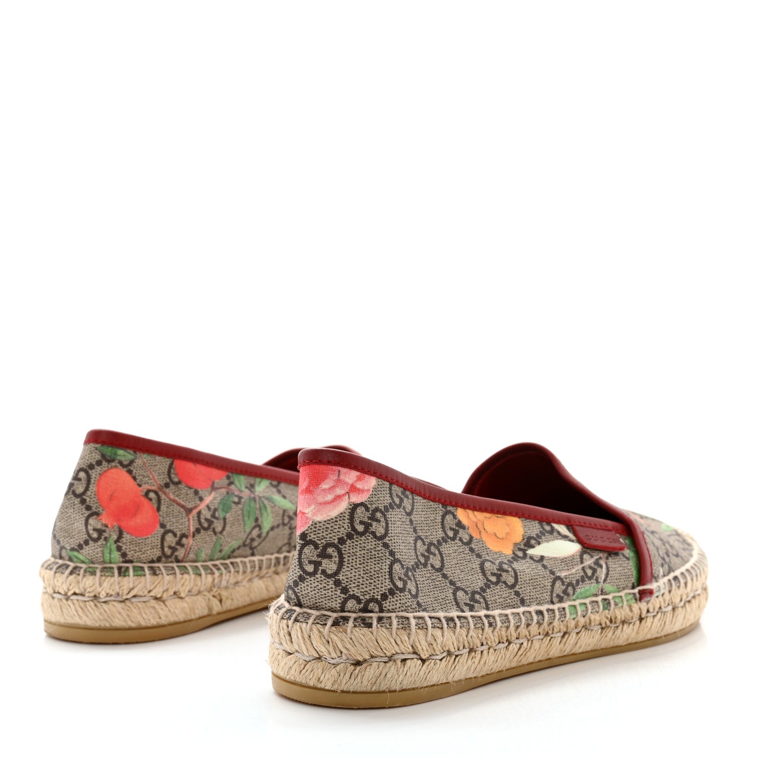 Gucci GG Supreme Monogram Tian Womens Espadrilles 38 Beige Multicolor Red 4 of 9