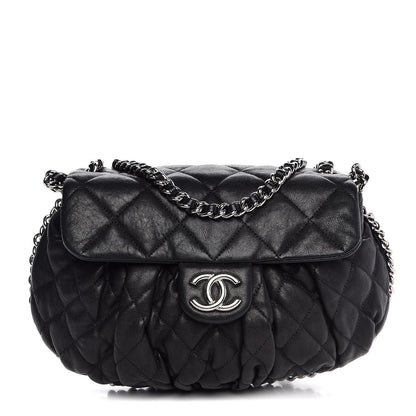 Chanel Washed Lambskin Quilted Medium Chain Around Messenger Black 1 of 7
