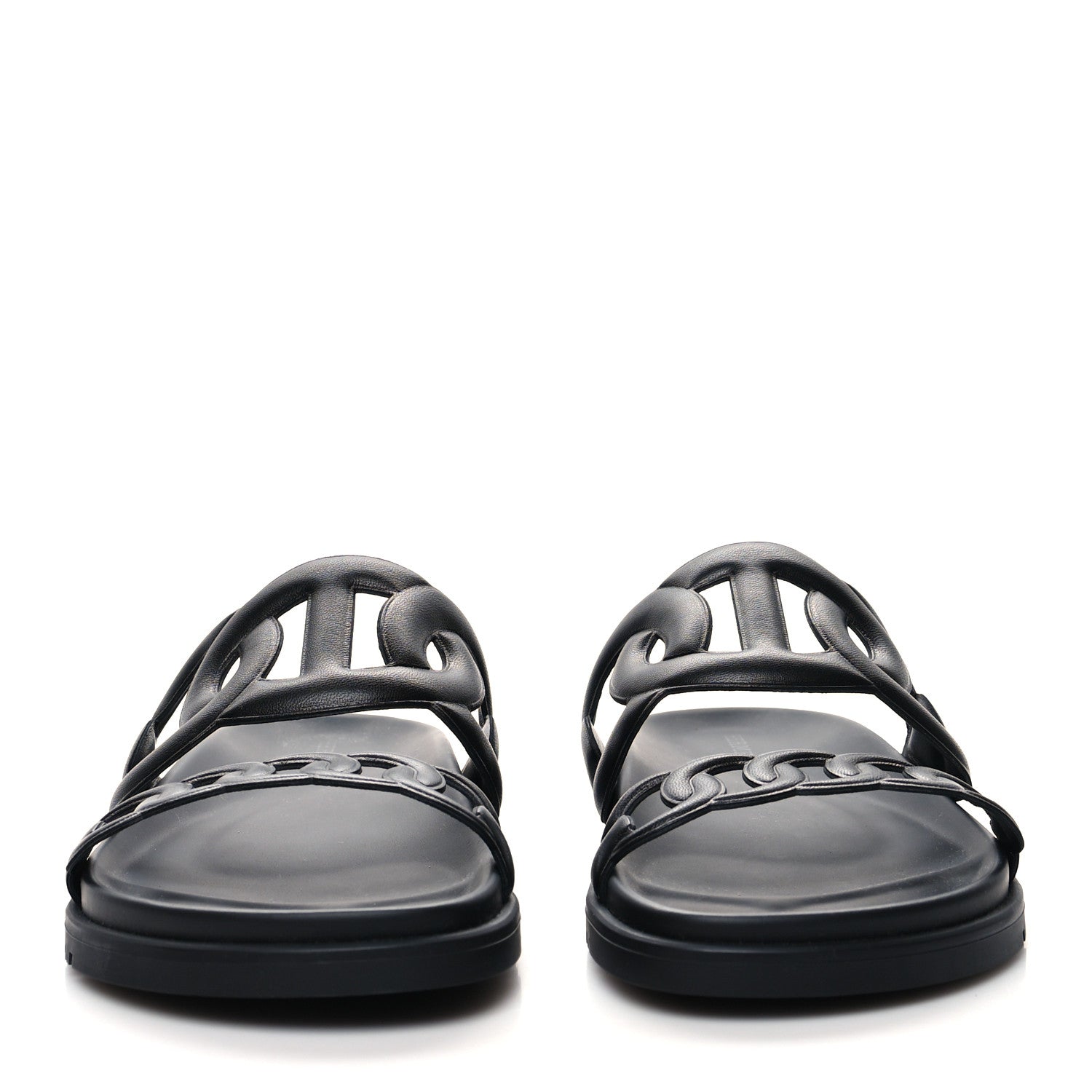 Hermes Nappa Extra Sandals 37 Black 2 of 9