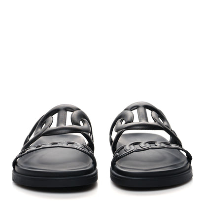 Hermes Nappa Extra Sandals 37 Black 2 of 9